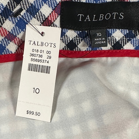 Talbots Gingham Plaid A-Line Skirt size 10 NEW Red Navy Blue Black White - Picture 8 of 16